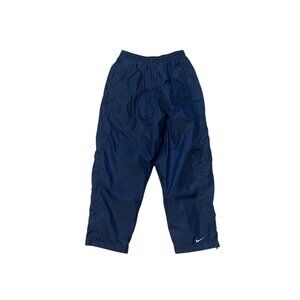 Nike Navy Blue Elastic Waist Athletic Pants M (10-12) Lightweight Nylon